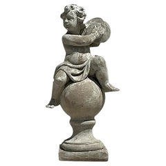 Escultura Figural de Hormigón Fundido Vintage Regency