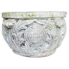 Vintage Regency Gussbeton Medaillon Pflanzer
