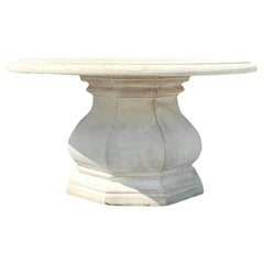 Vintage Regency Cast Concrete Pedestal Dining Table