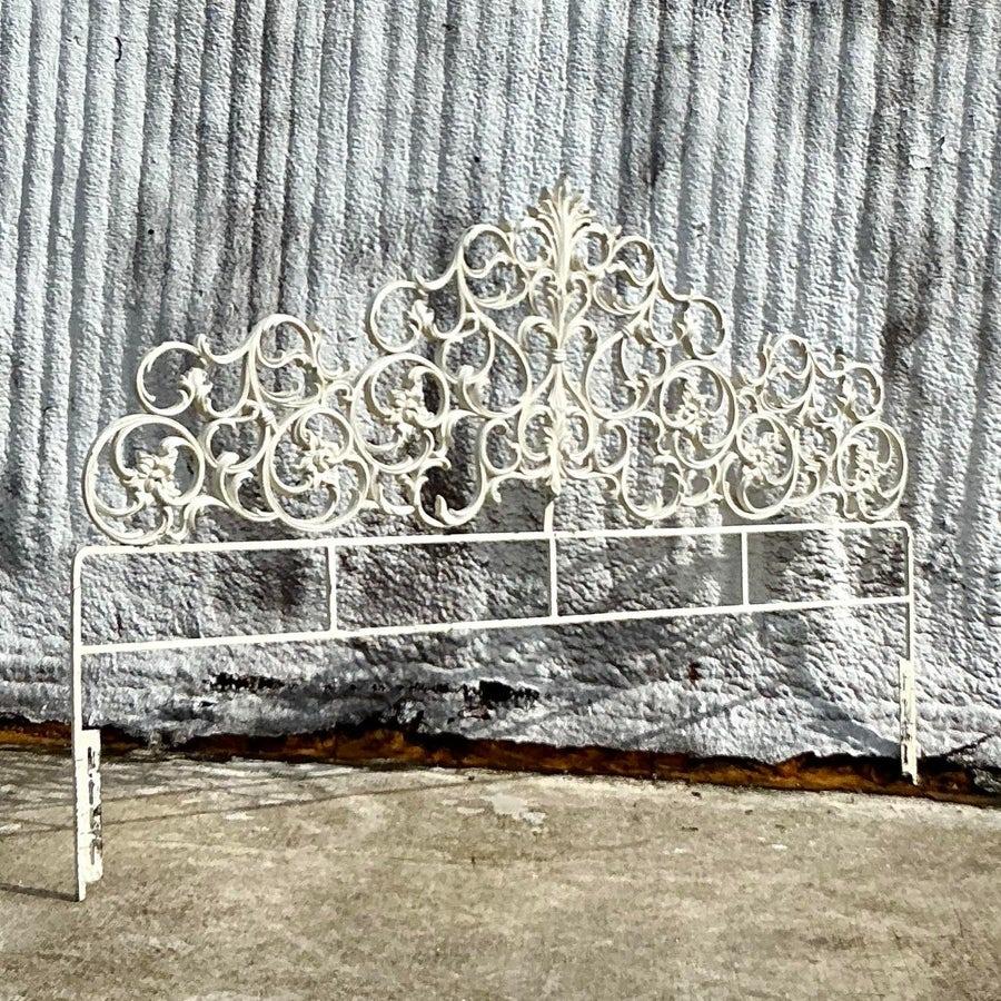 Vintage Regency Guss Metall Scroll King Kopfteil im Angebot 1