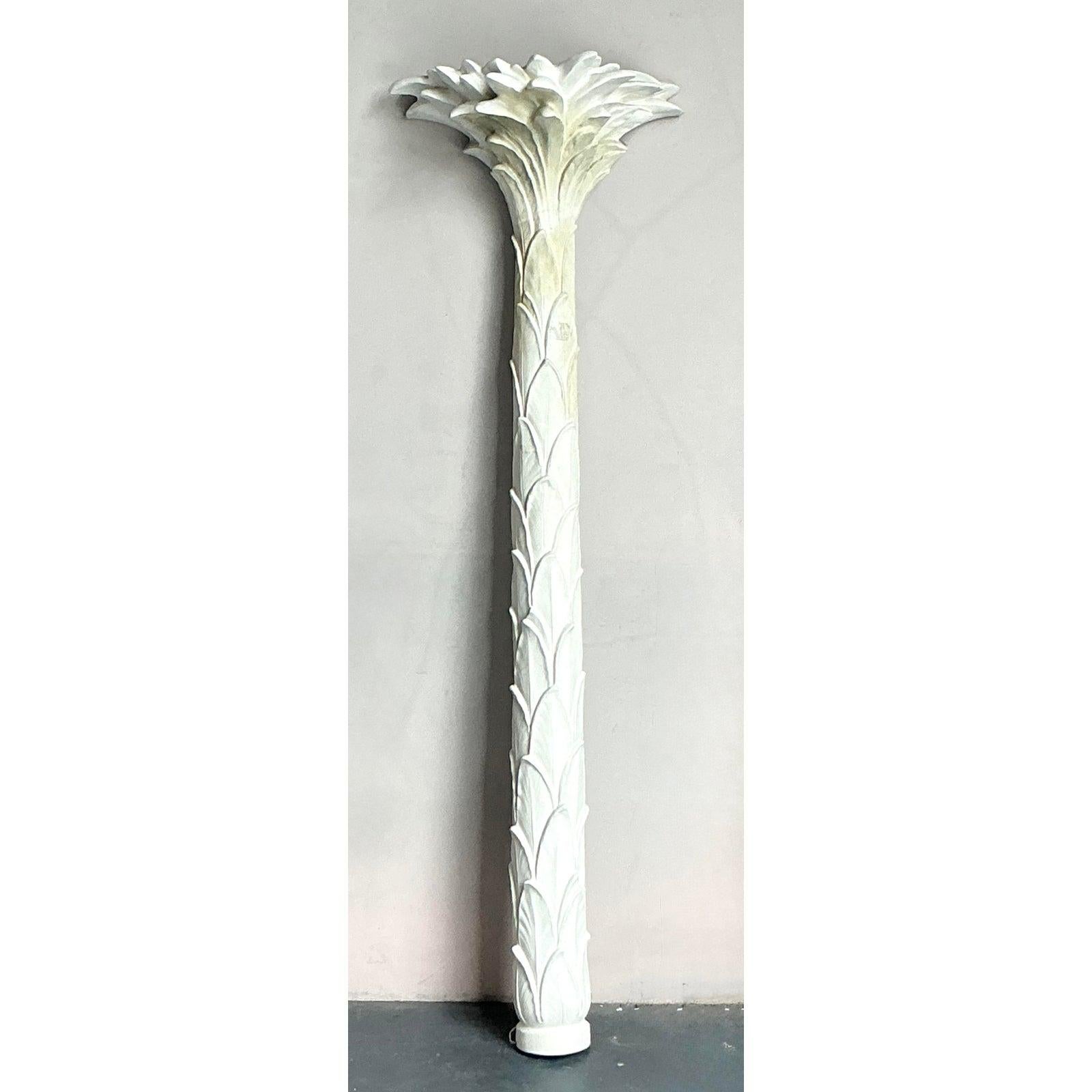American Vintage Regency Cast Plaster Palm Torcherie For Sale