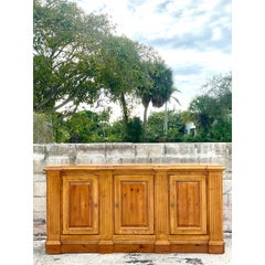 Vintage Regency Century Furniture Column Pine Credenza