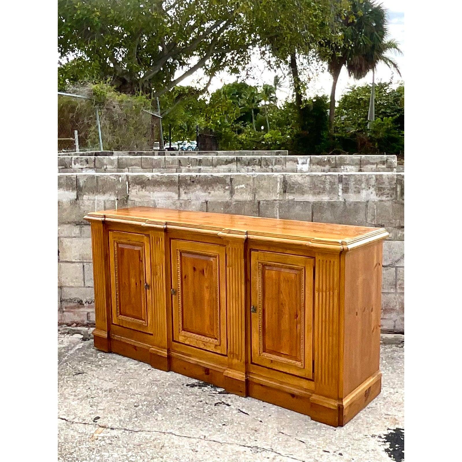 20th Century Vintage Regency Century Furniture Column Pine Credenza