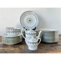 Vajilla Vintage Regency Ceralyne Limoges "Lafayette" Floral - Lote de 35