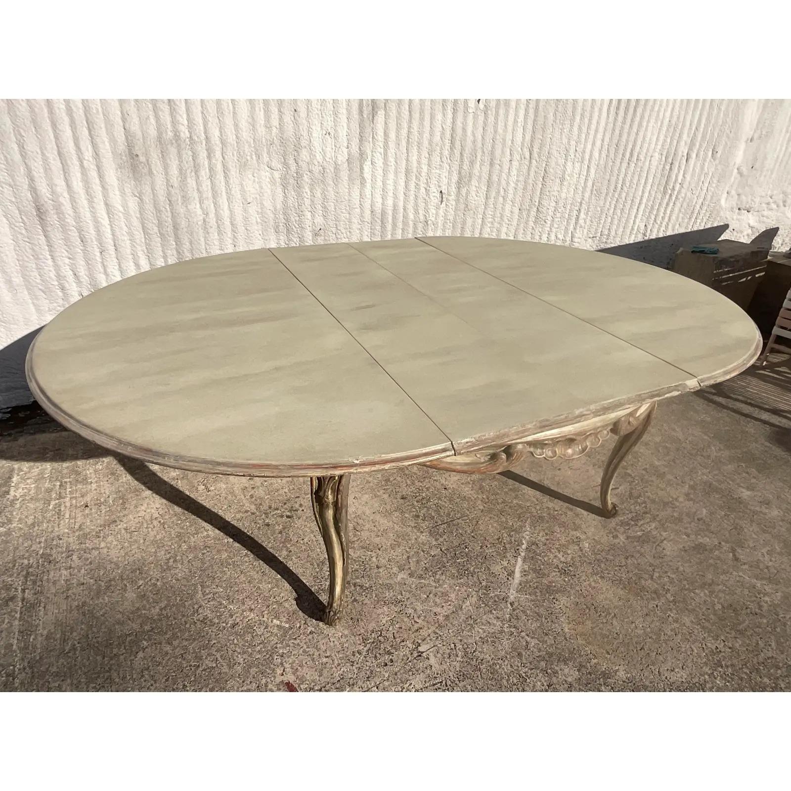 Vintage Regency Cerused Dining Table For Sale 5