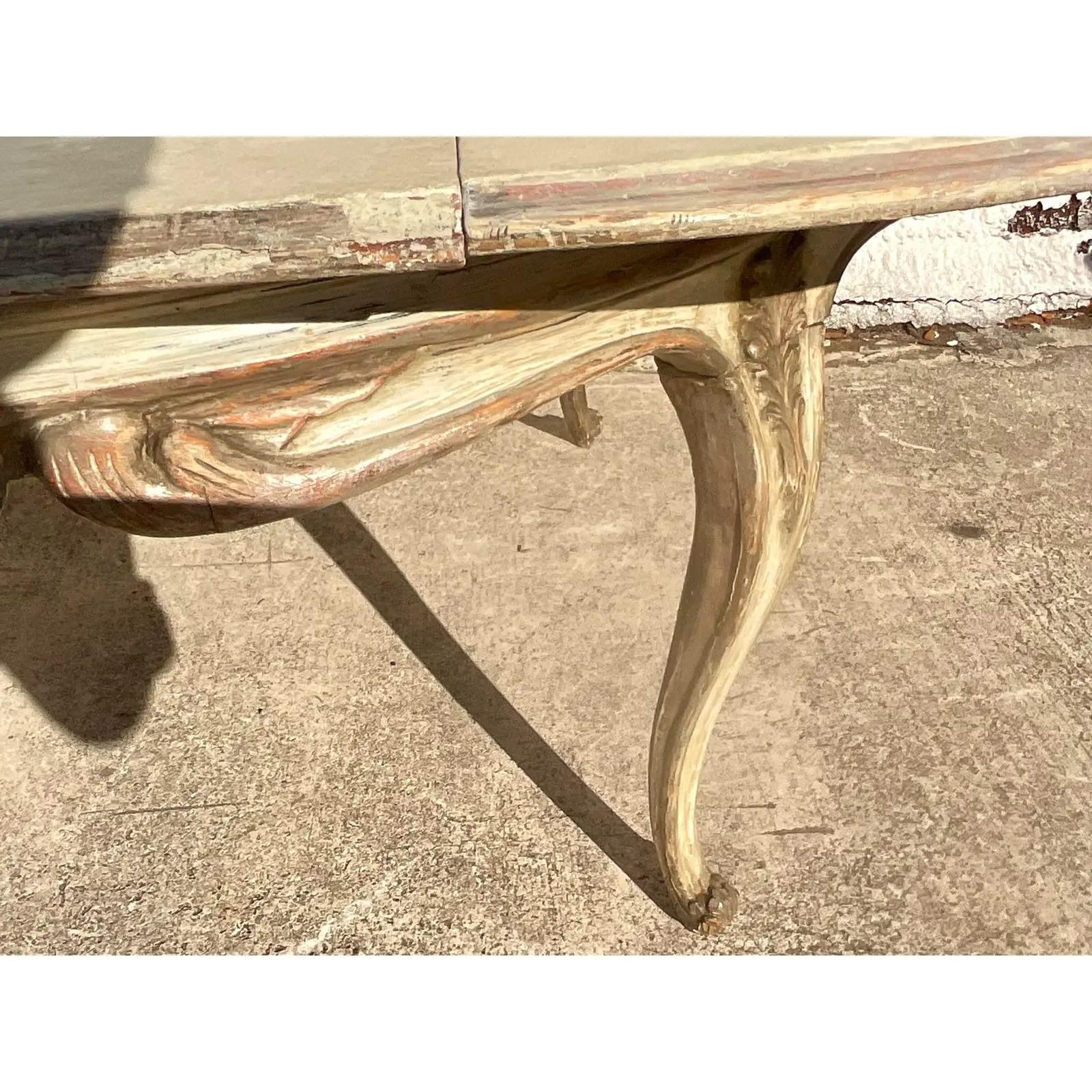 Vintage Regency Cerused Dining Table For Sale 1