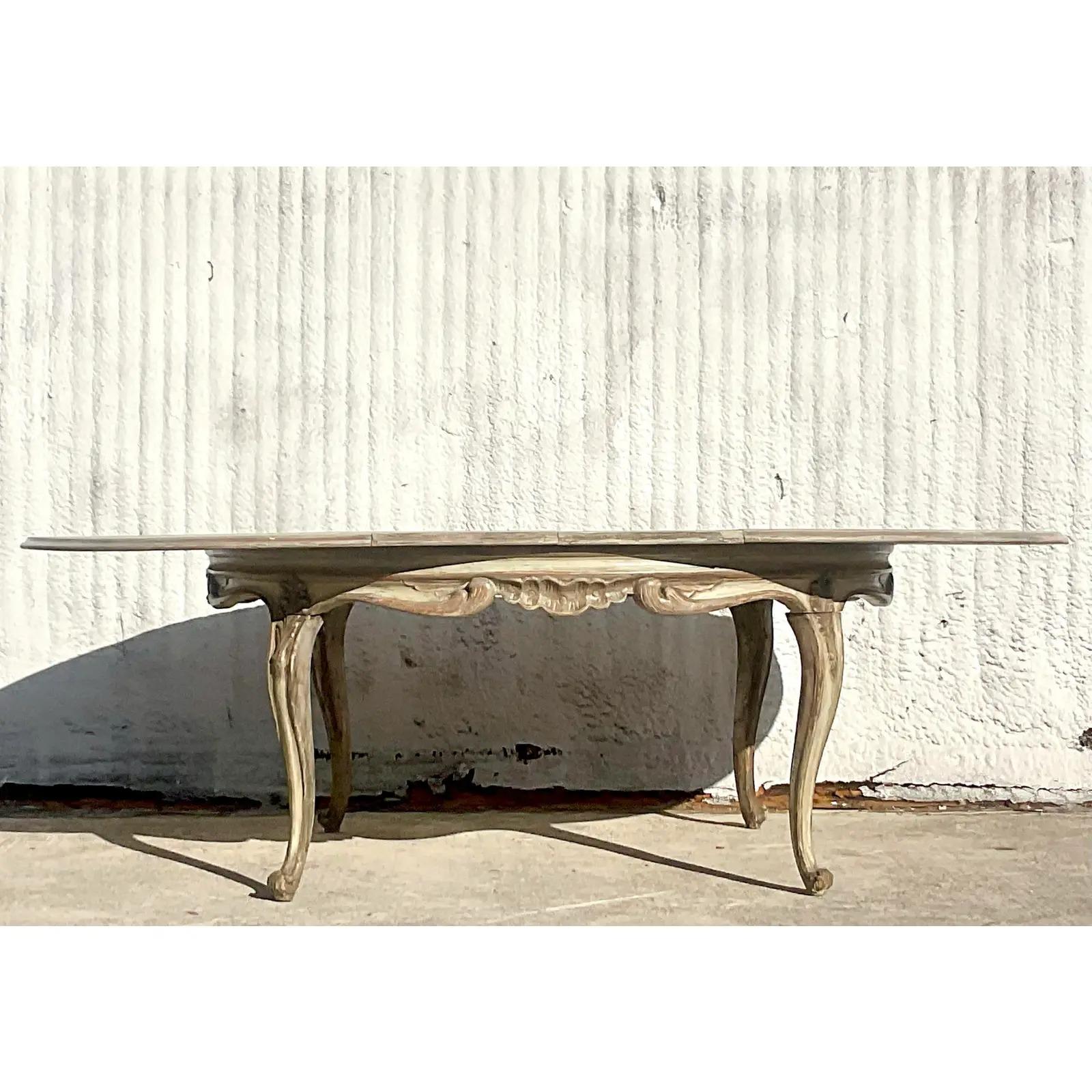 Vintage Regency Cerused Dining Table For Sale 3