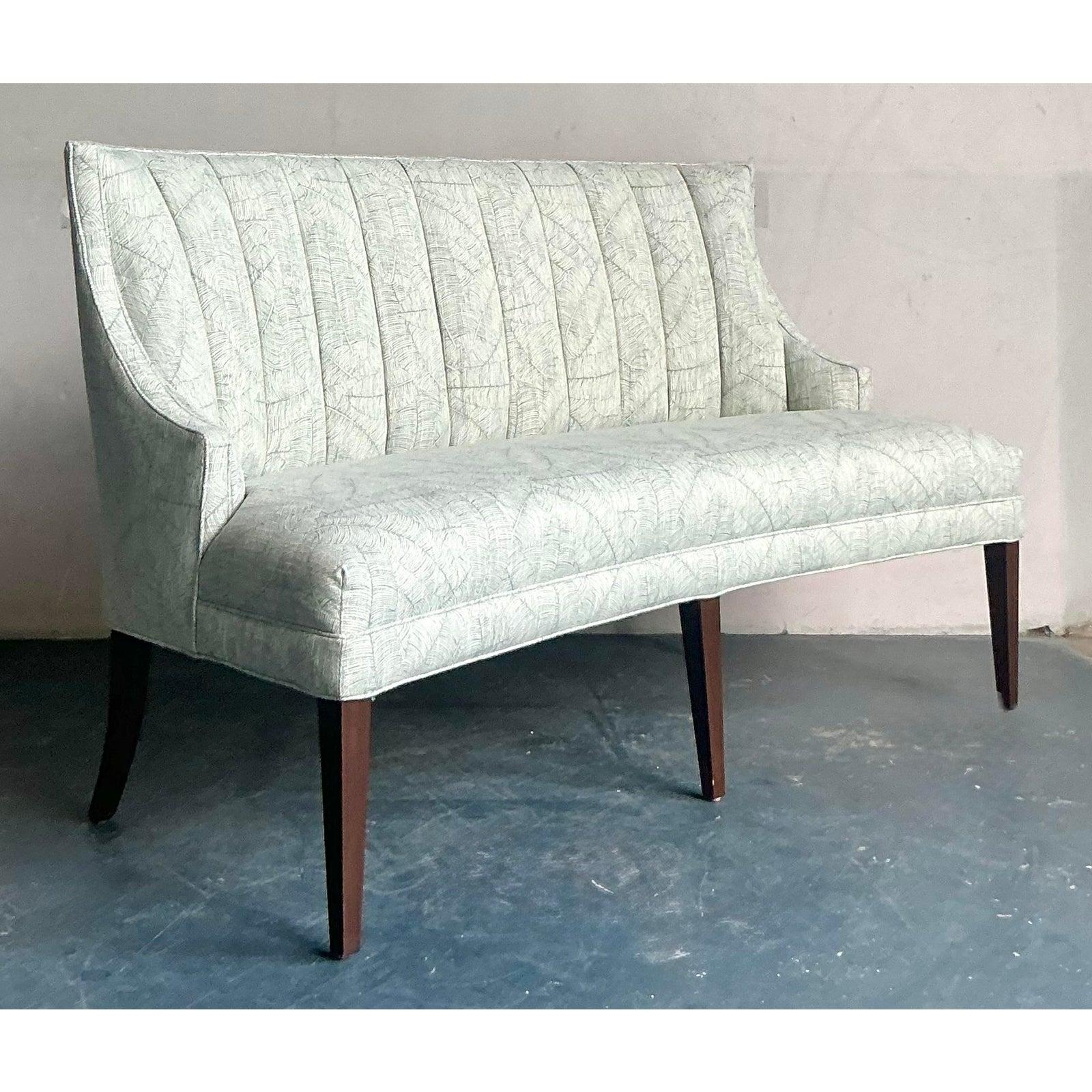XX secolo Vintage Regency Channel Tufted Settee in vendita