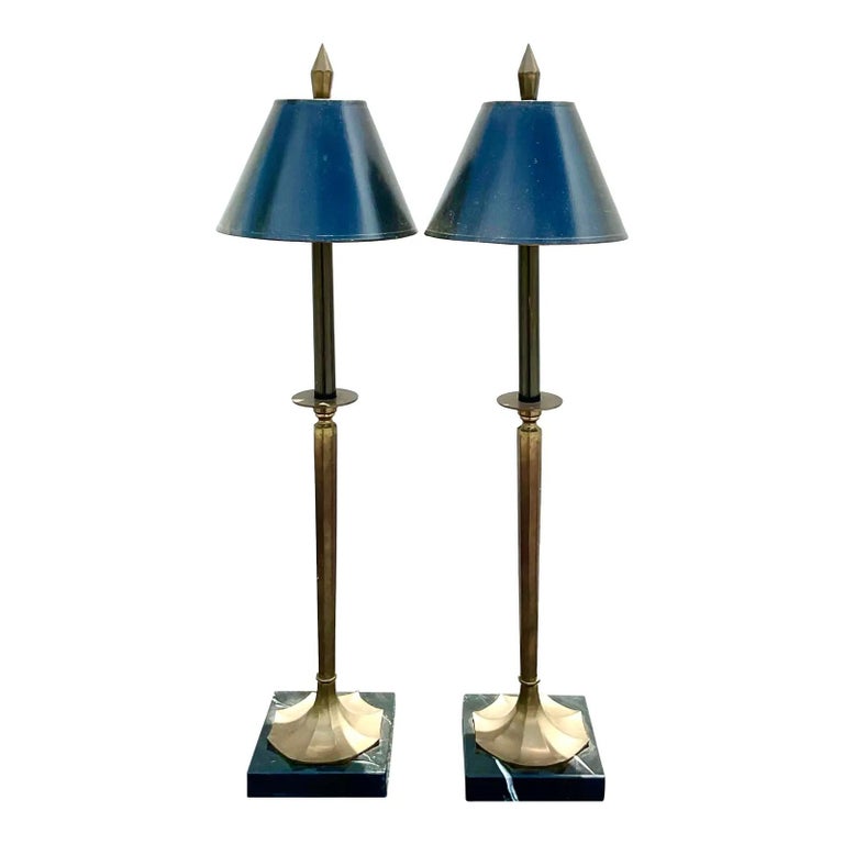 Vintage Regency Chapman Candlestick Lamps, a Pair at 1stDibs