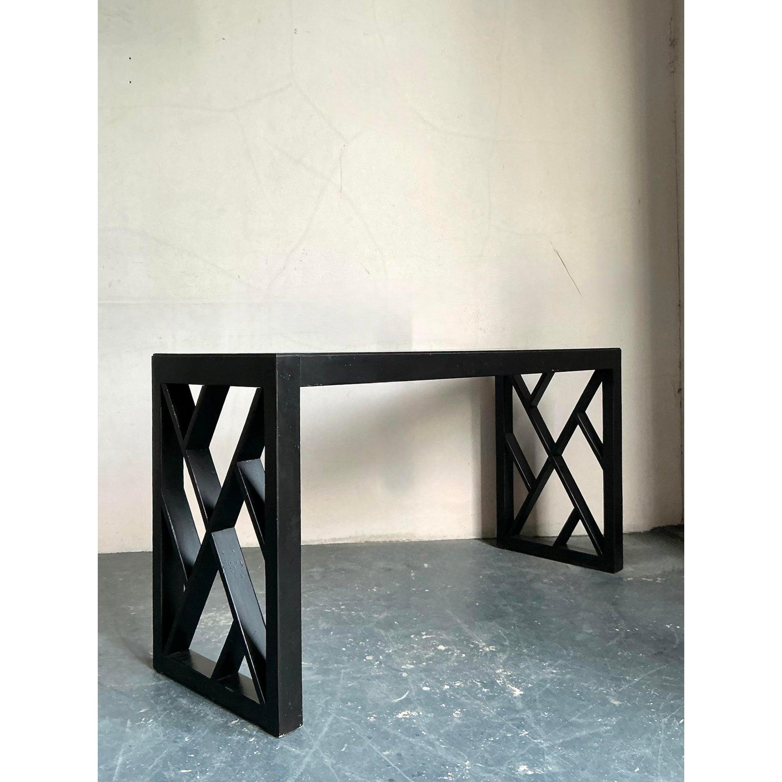 Modern Vintage Regency Chinese Chippendale Console Table For Sale