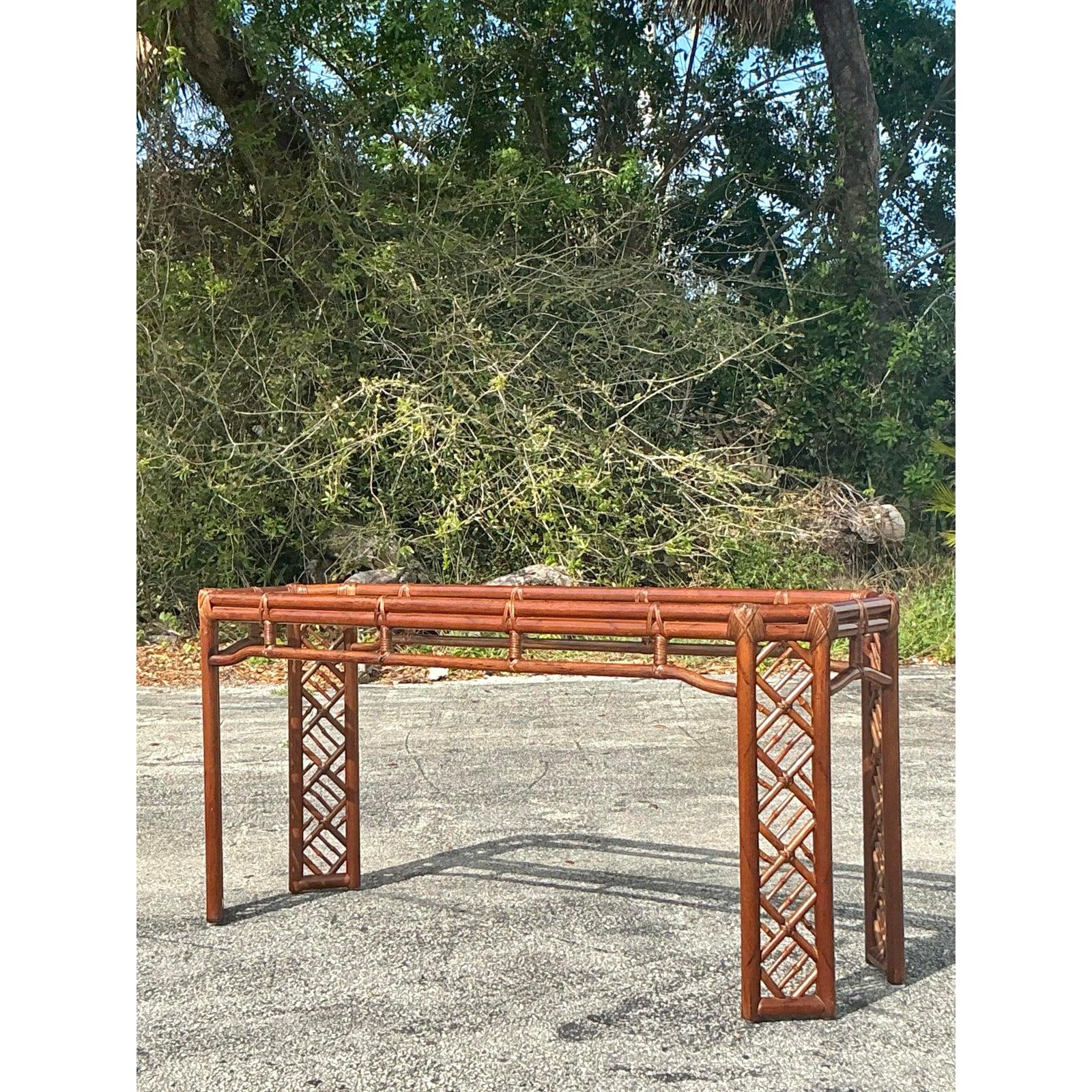 Philippine Vintage Regency Chinese Chippendale Console Table