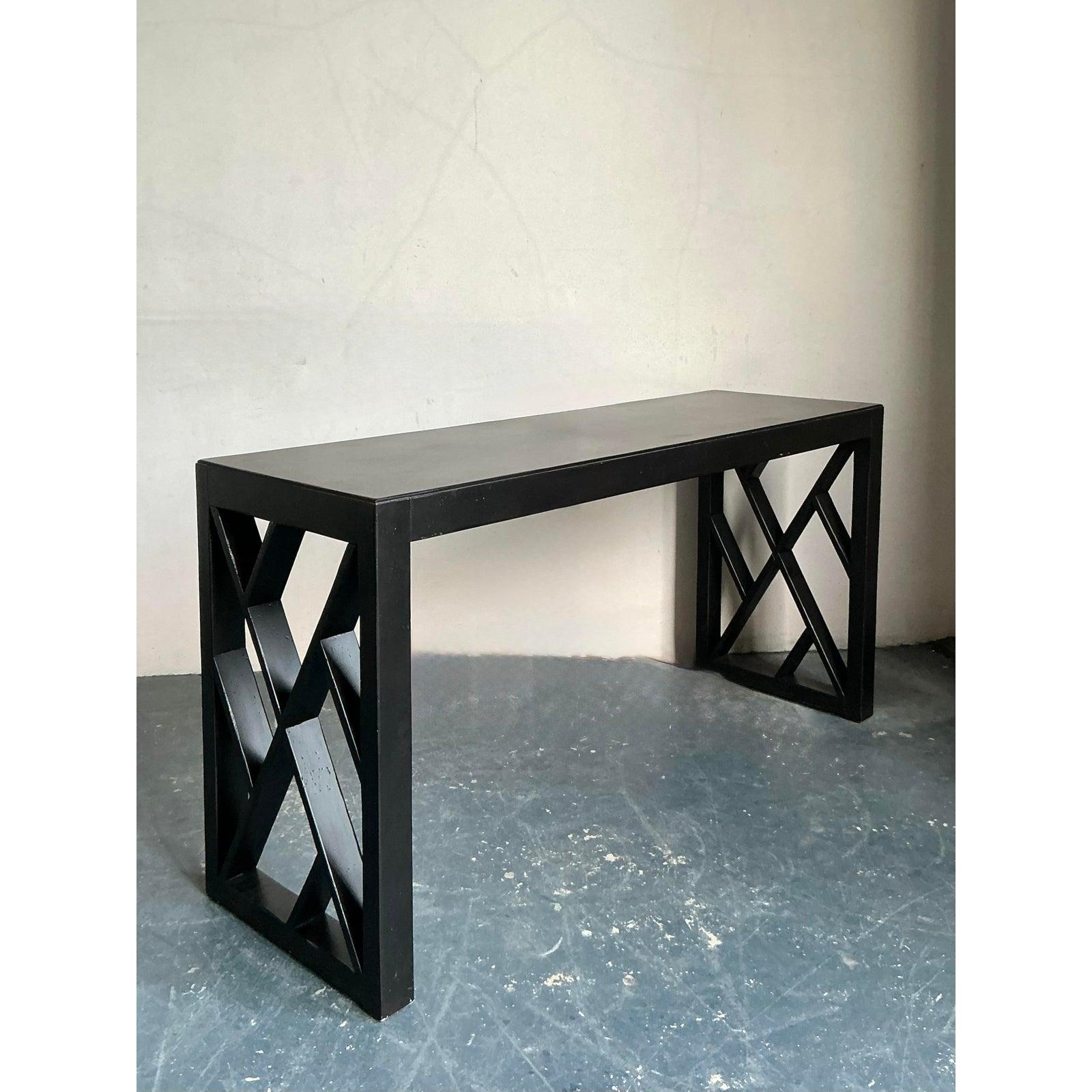 American Vintage Regency Chinese Chippendale Console Table For Sale