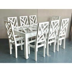 Vintage Regency Chinese Chippendale Ming Dining Table