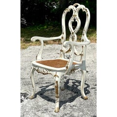 Vintage Regency Chinoiserie Chippendale Arm Chair