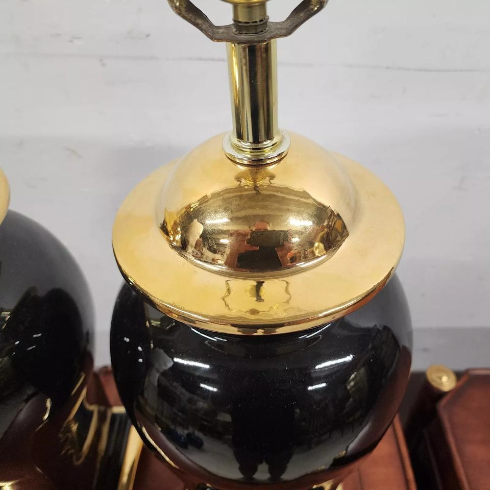 Vintage Regency Chinoiserie Table Lamps by SUNSET COSCO Pair Bon état - En vente à Lake Worth, FL