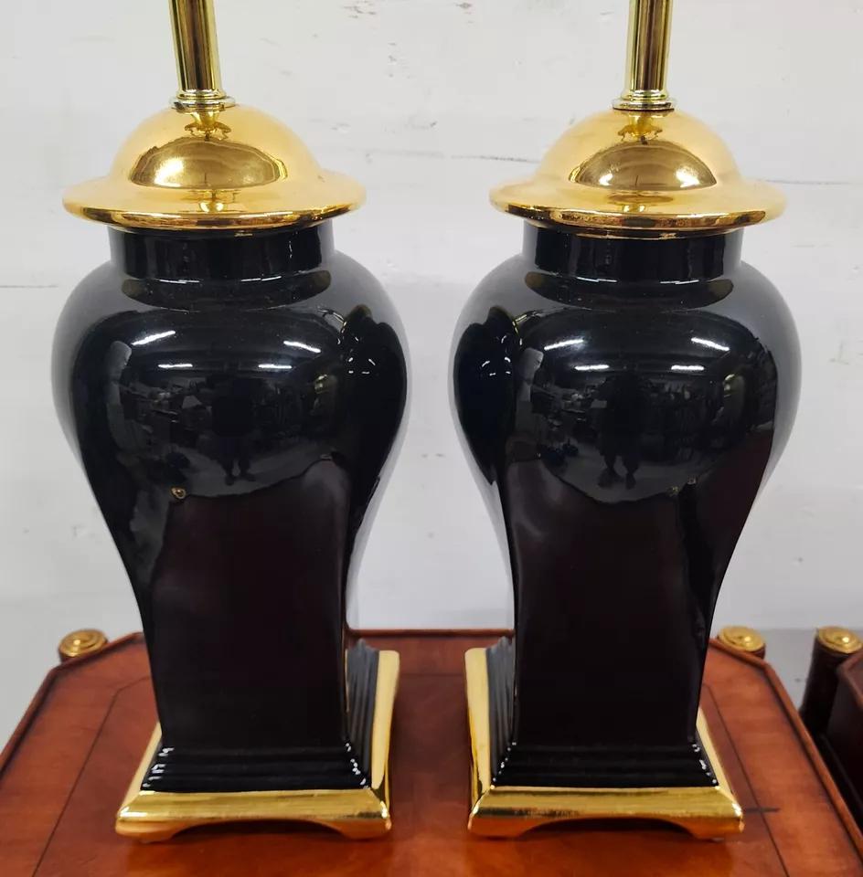 Vintage Regency Chinoiserie Table Lamps by SUNSET COSCO Pair en vente 1