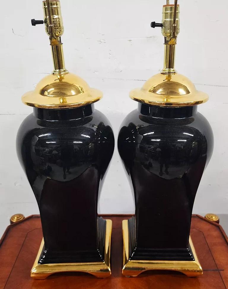 Vintage Regency Chinoiserie Table Lamps by SUNSET COSCO Pair en vente 2