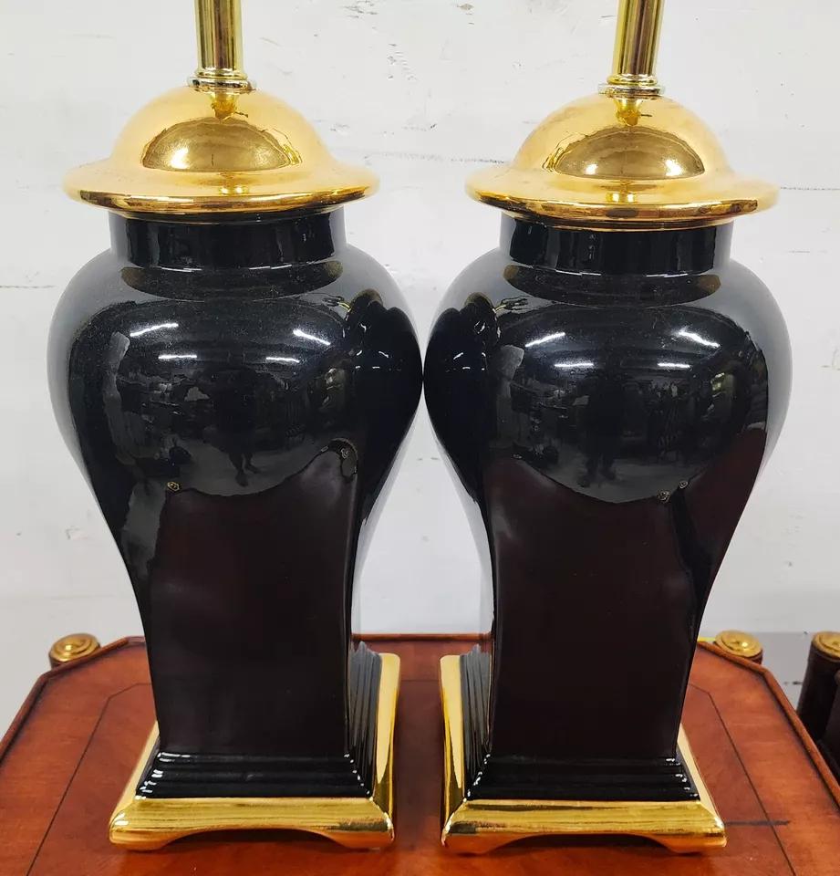 Vintage Regency Chinoiserie Table Lamps by SUNSET COSCO Pair en vente 4