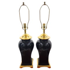 Vintage Regency Chinoiserie Table Lamps by SUNSET COSCO Pair