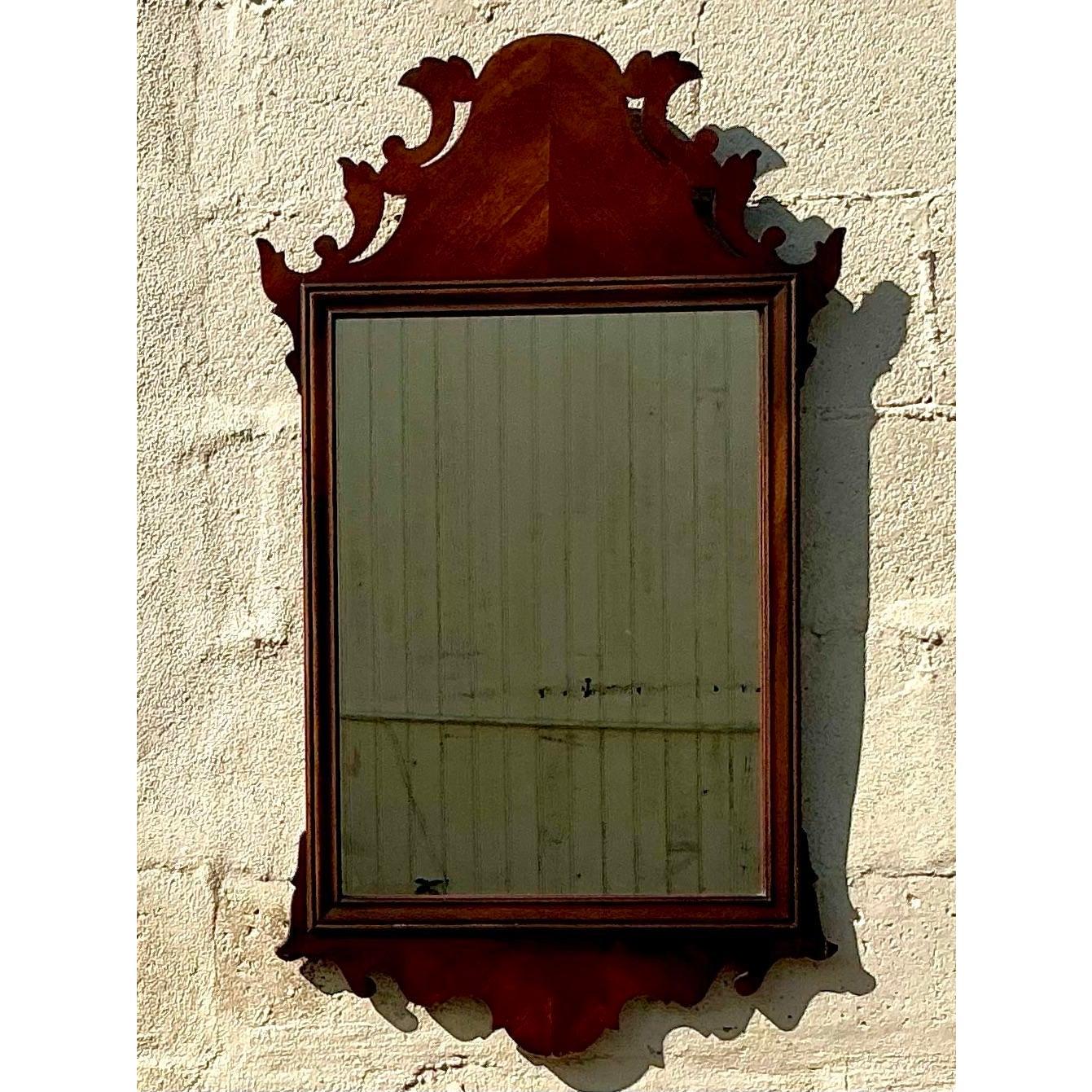 Specchio vintage in legno intagliato Chippendale Regency in vendita 3