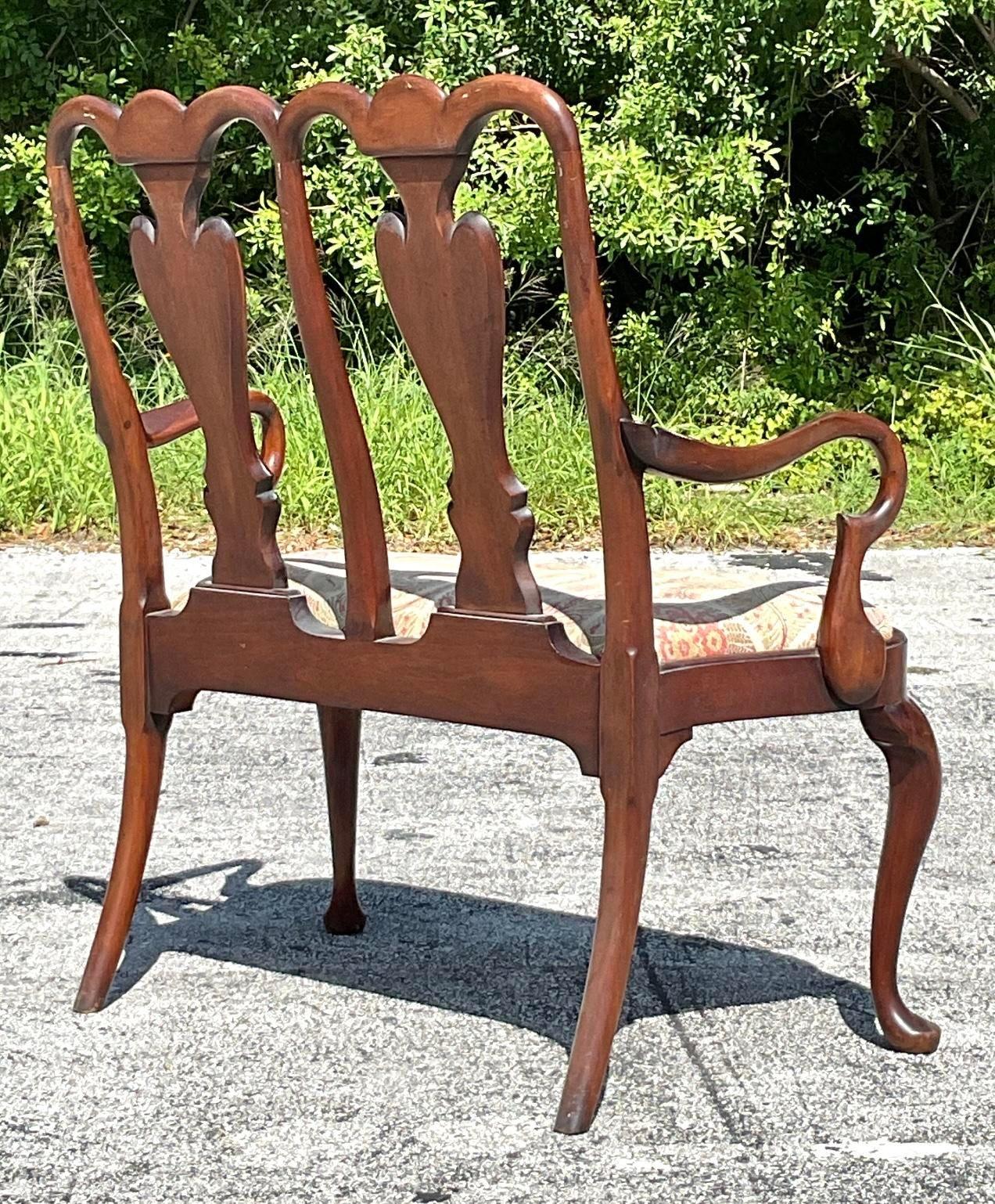XX secolo Divano intarsiato Chippendale Regency d'epoca in vendita