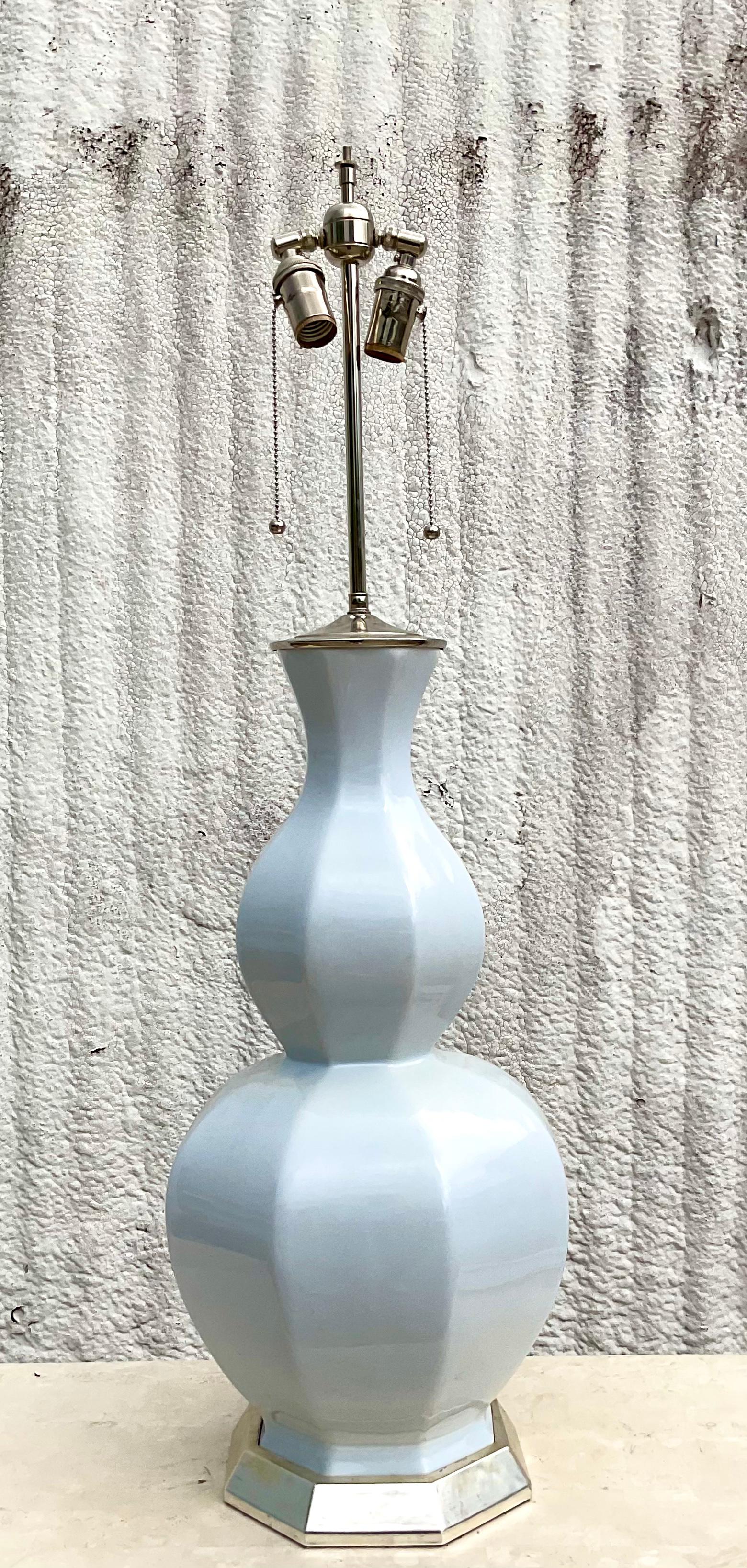 Regency Style Christopher Spitzmiller Faceted Gourd Lamp In Good Condition In West Palm Beach, FL