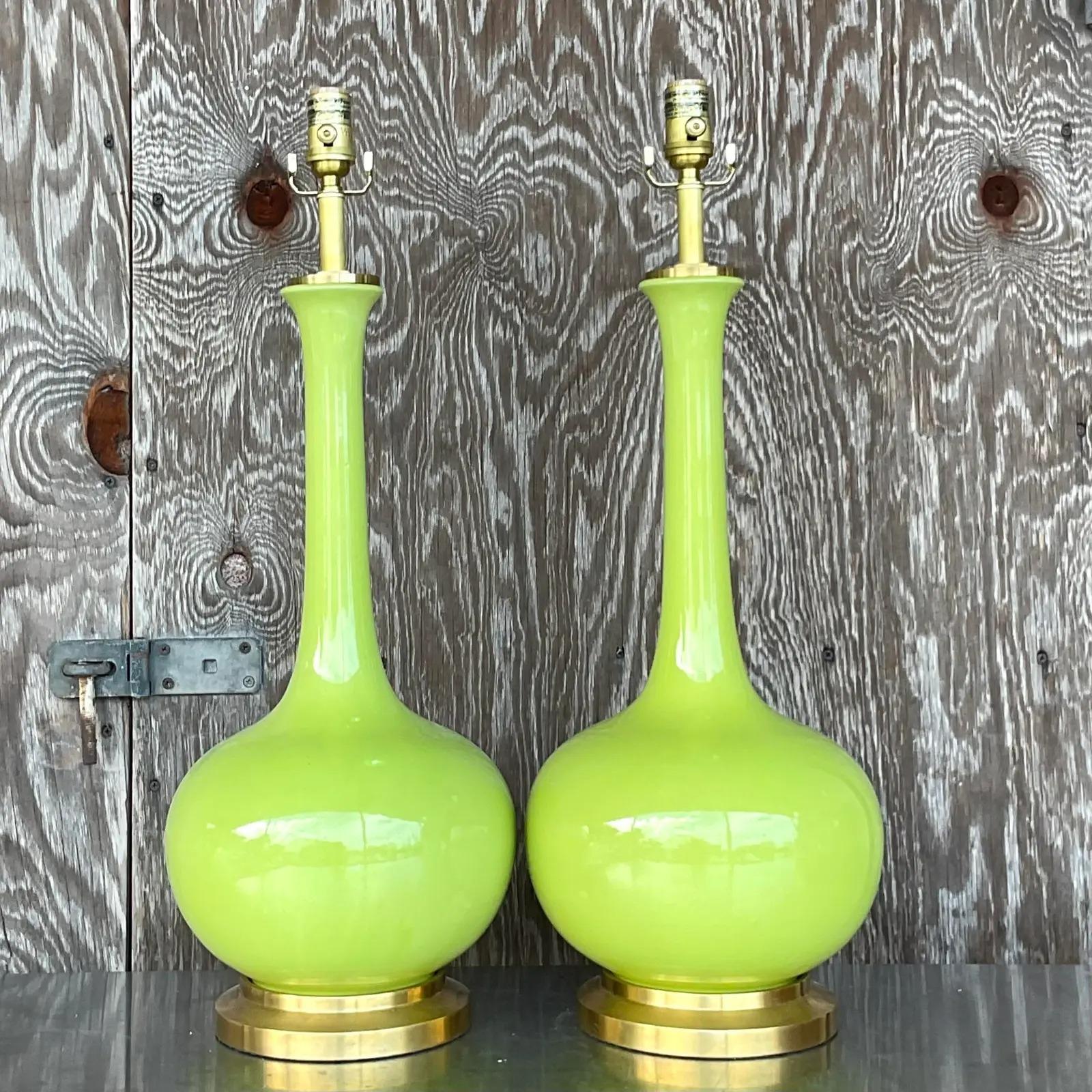 20th Century Vintage Regency Christopher Spitzmiller for Horchow Large Coy Table Lamps