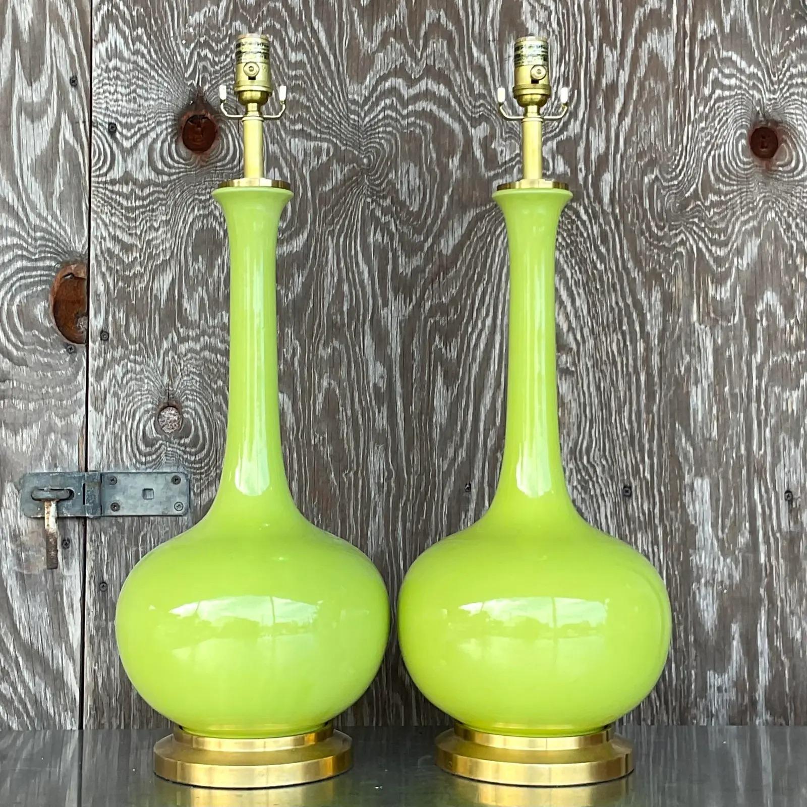 Vintage Regency Christopher Spitzmiller for Horchow Large Coy Table Lamps 1