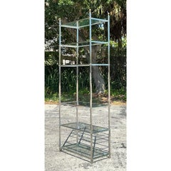 Vintage Regency Chrome and Brass Etagere After Maison Jansen