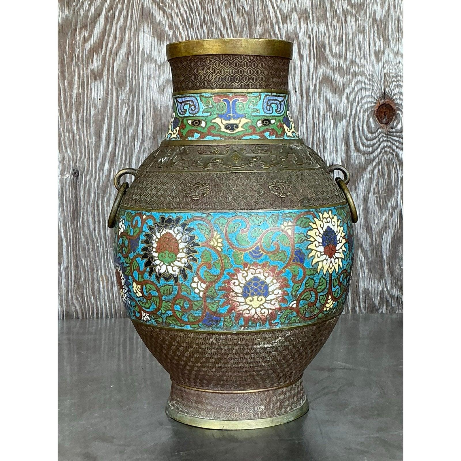 XX secolo Vaso Cloisonné Regency d'epoca in vendita