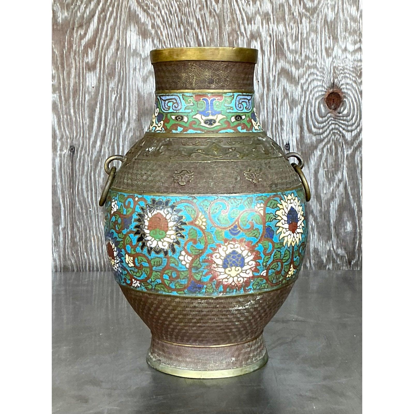 Vaso Cloisonné Regency d'epoca in vendita 2