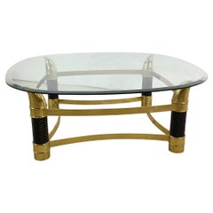 Mesa de centro Vintage Regency con base de cuerno de latón