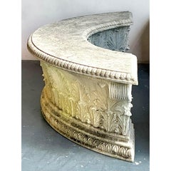 Vintage Regency Concrete Coated Resin Garden Benches - Set of 2