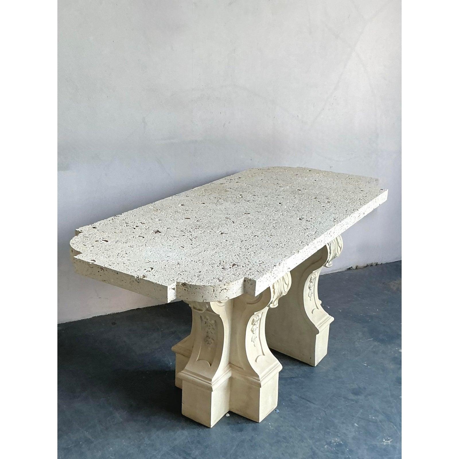 Vintage Regency Coquina Console Table For Sale 4