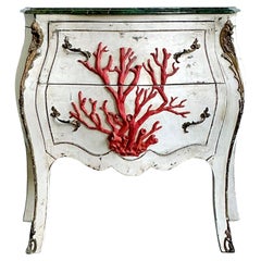 Vintage Regency Coral Branch Commode Vintage Regency Coral Branch Commode