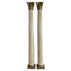 Vintage Regency Corinthian Fiberglass Columns - A Pair