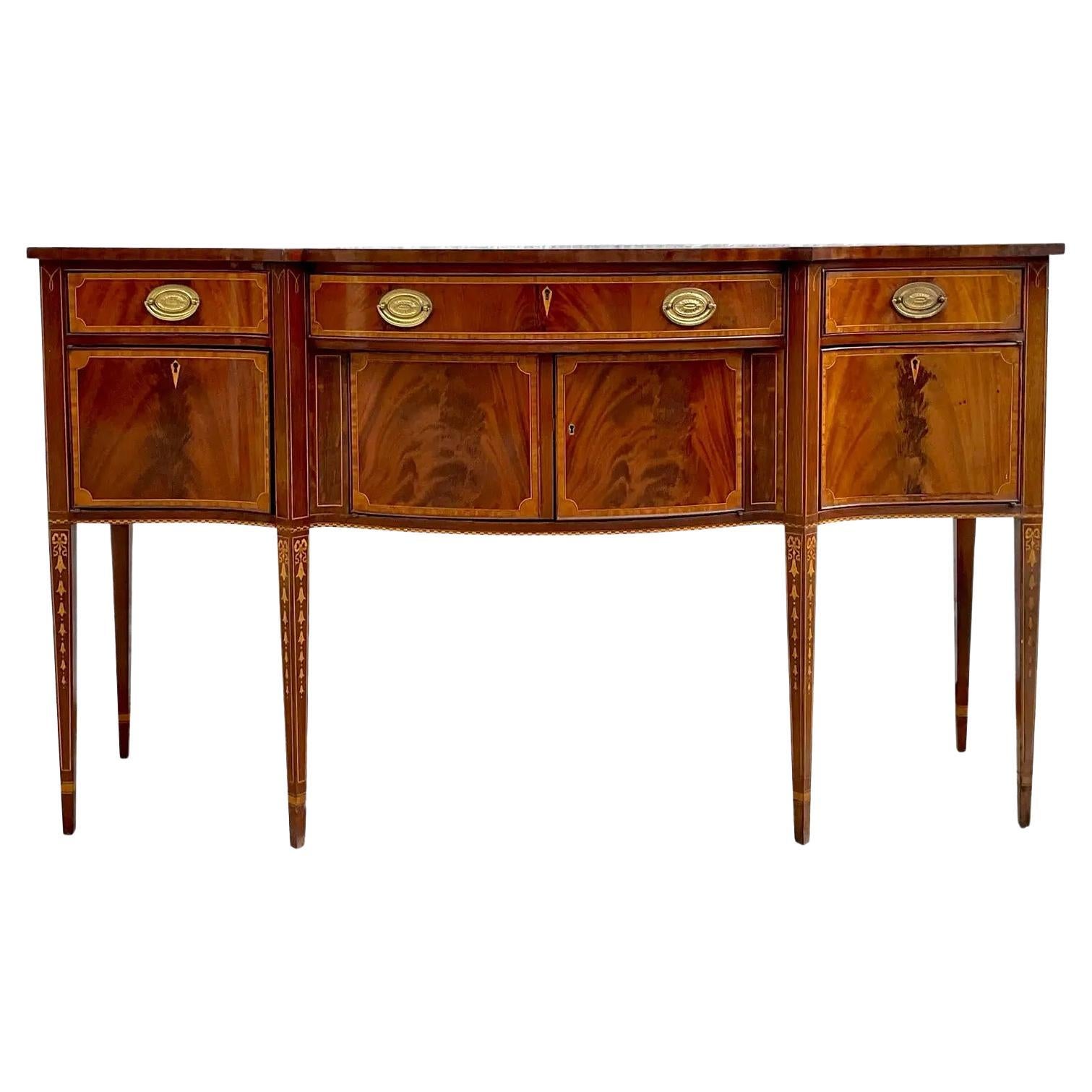 Vintage Regency Councill Flame Mahogany Tall Sideboard