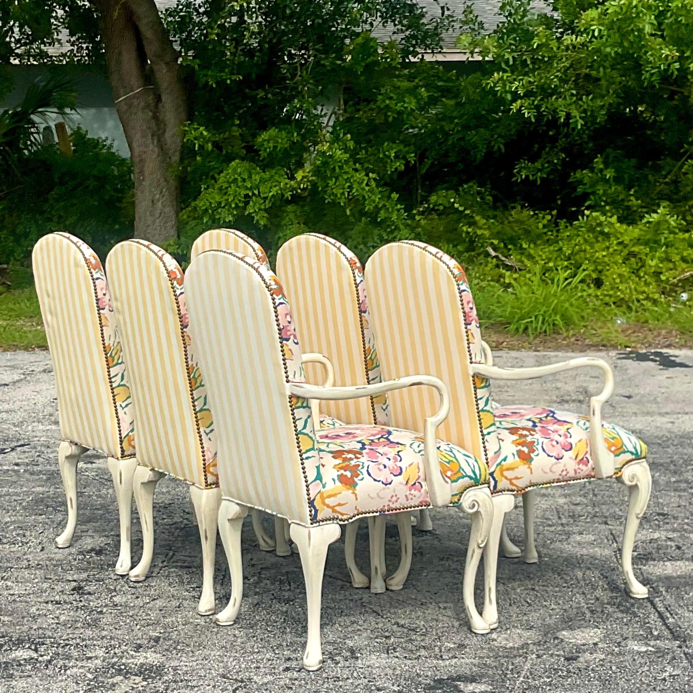 vintage floral dining chairs