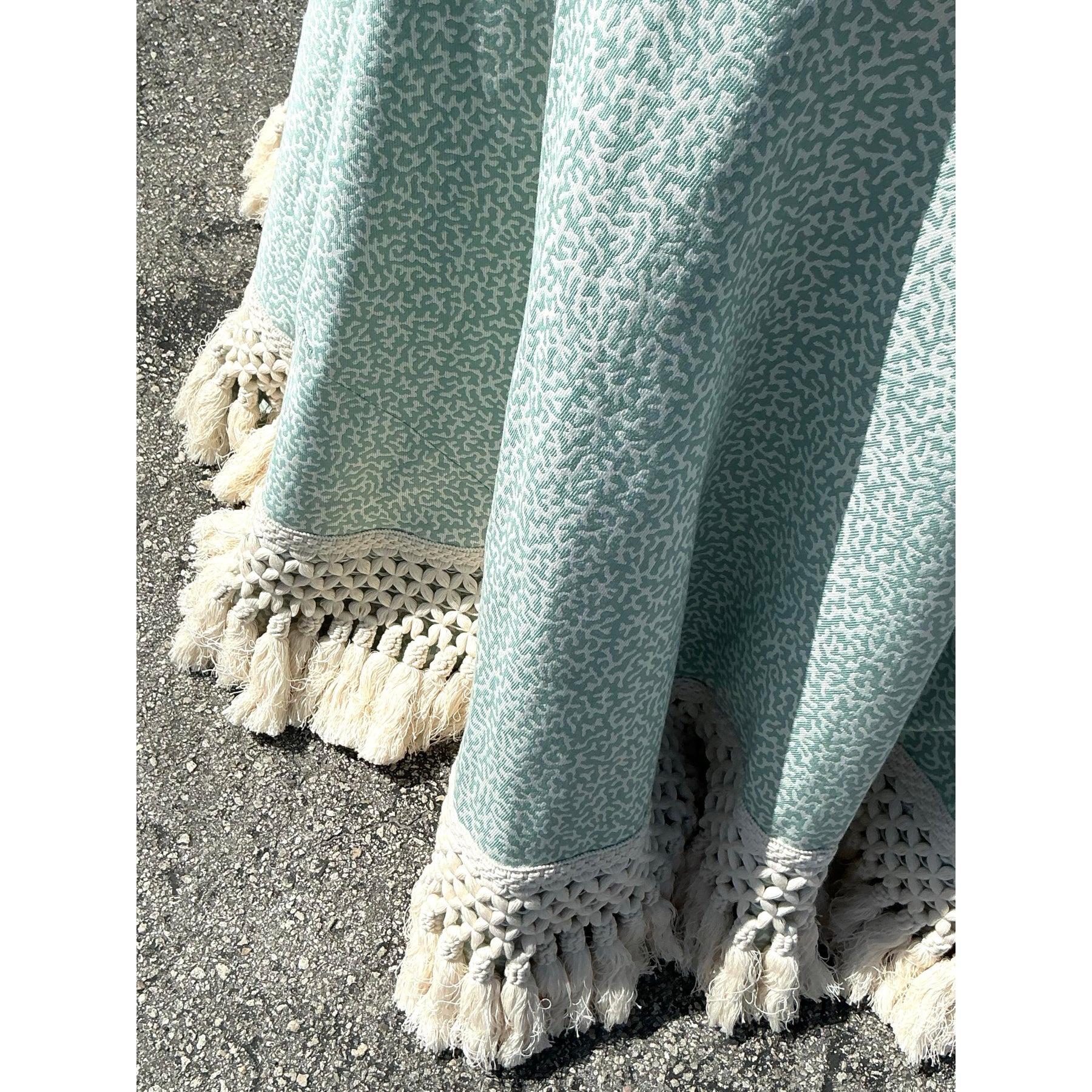 Contemporary Vintage Regency Covington “Coral Reef” Table Skirt With Samuel and Sons Bullion For Sale