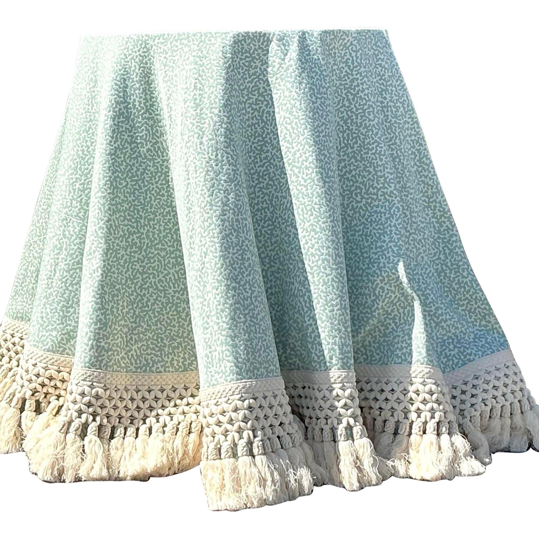 Vintage Regency Covington “Coral Reef” Table Skirt With Samuel and Sons Bullion For Sale 2