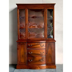 Vintage Regency Crown Glass Breakfront