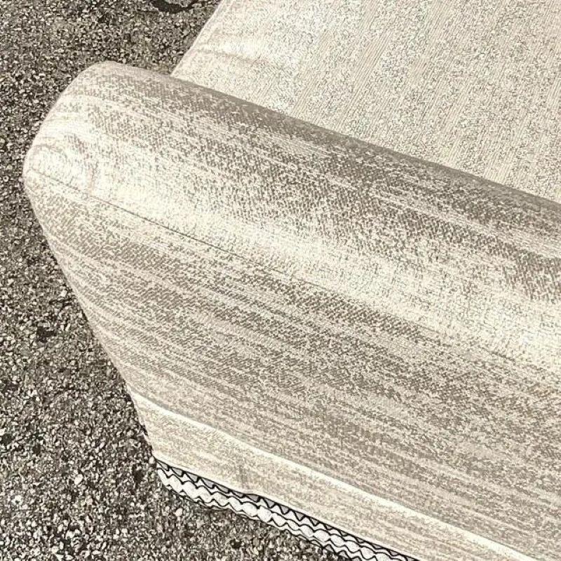 Upholstery Vintage Regency Custom Angled Sofa For Sale