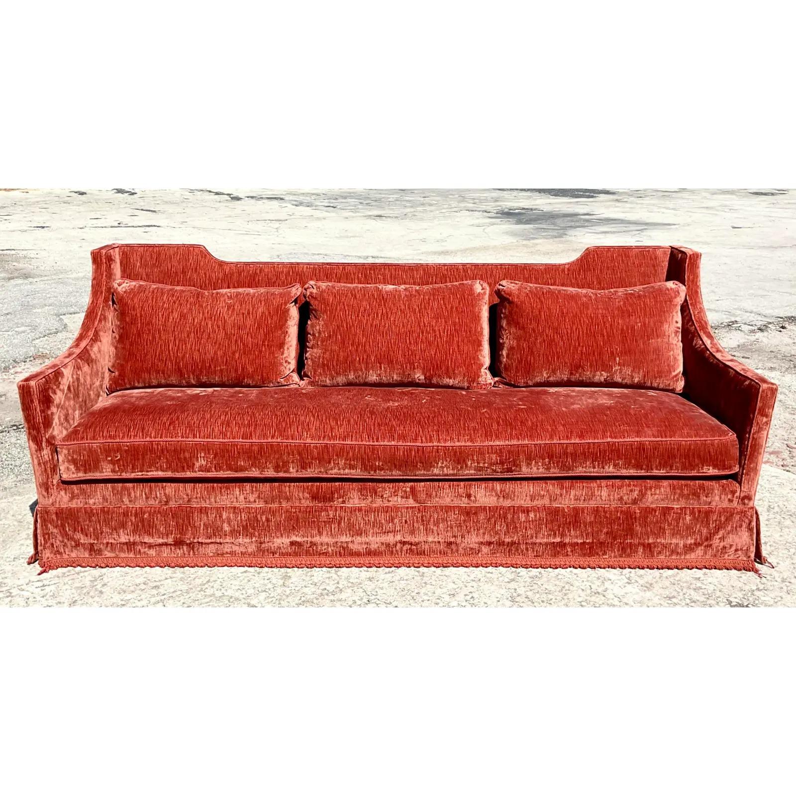 Vintage Regency Custom Built Frank Parker Sofa In Good Condition In west palm beach, FL