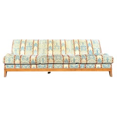 Vintage Regency Custom Devore Stripe Long Sofa