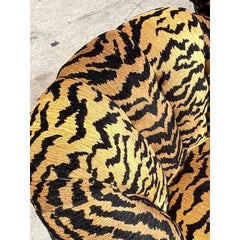 Vintage Regency Custom Scalamndre Chenille Lounge Chairs - a Pair