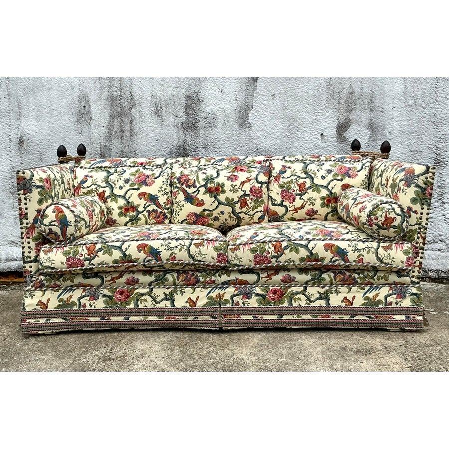 Canapé Vintage Regency Custom Schwartz Paris Printed Knole en vente 4