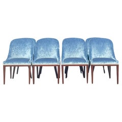 Vintage Regency Custom Sherrill Velvet Dining Chairs - Set of 8