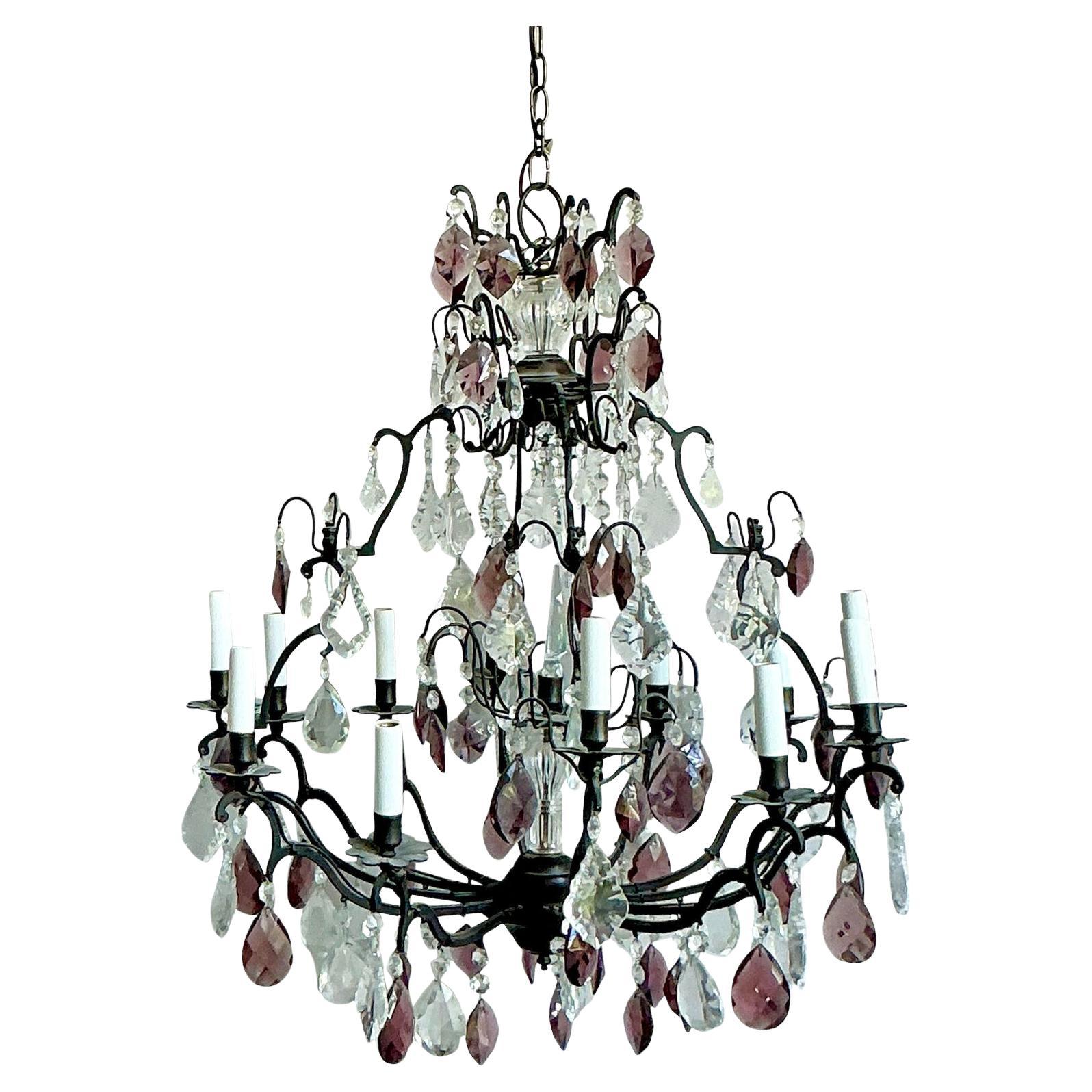 Vintage Regency Cut Crystal Chandelier