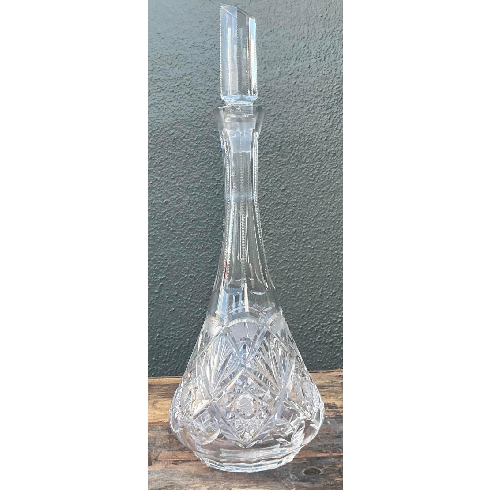 Decantador Vintage Regency de cristal tallado Vidrio en venta