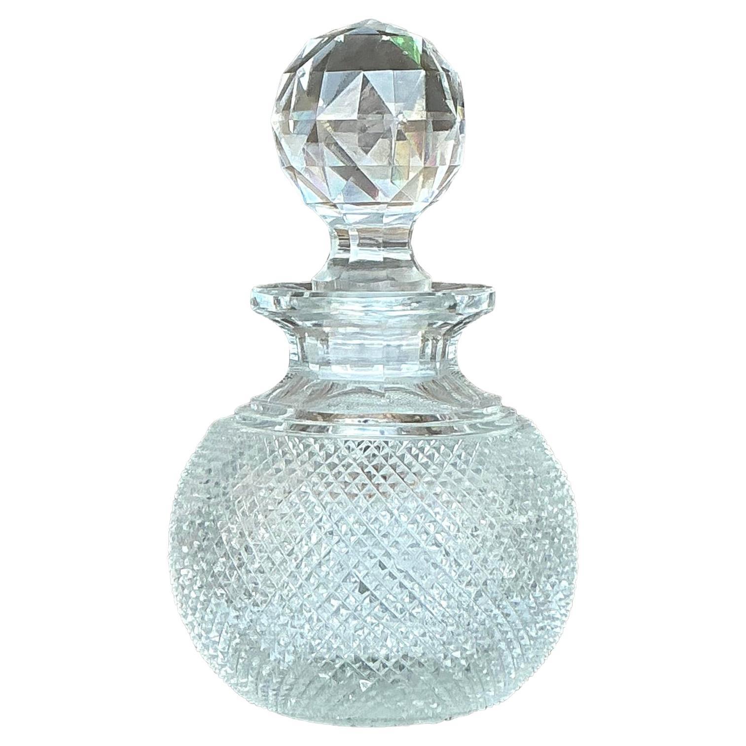 Vintage Regency Cut Small Crystal Decanter For Sale